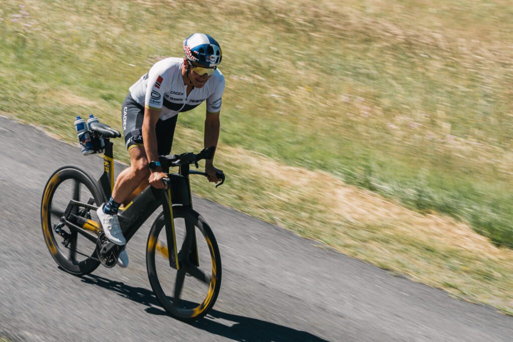 riding on bike with moxy monitor